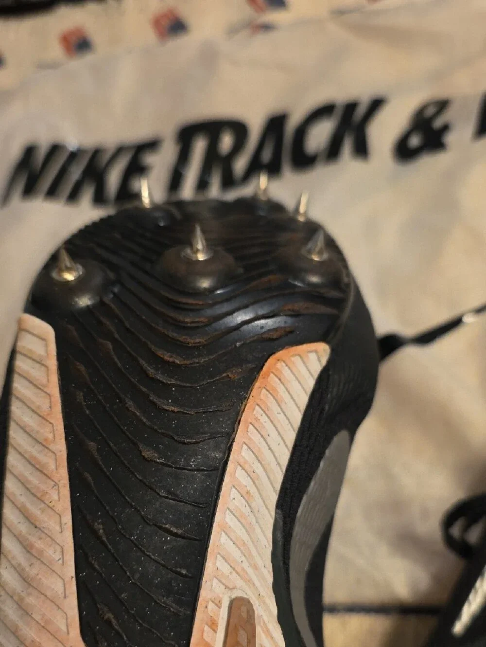 Nike Women's Track Spikes Shoes - Black and Rose Gold Accent